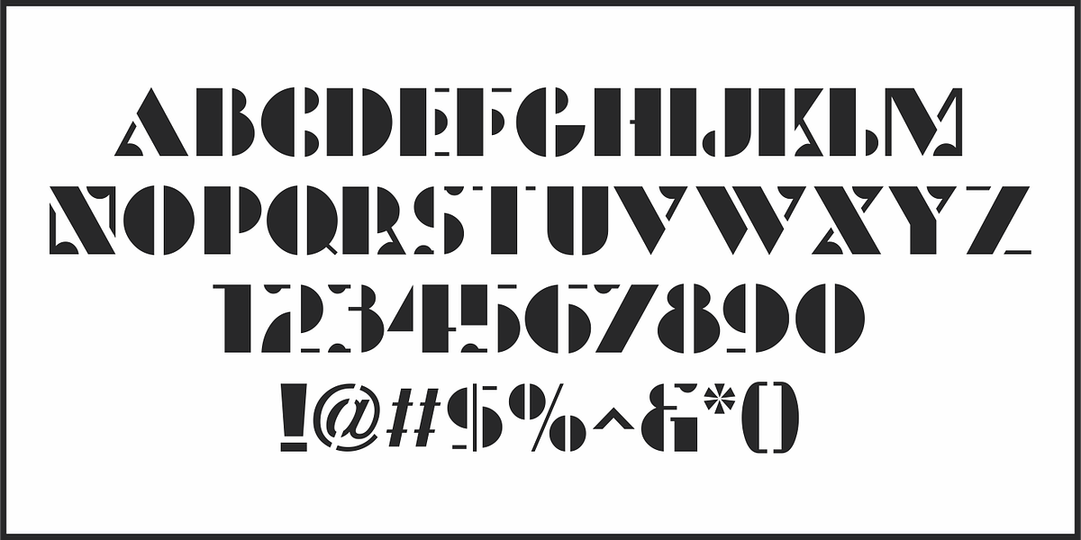 Etched Stencil JNL, a Font by Jeff Levine Fonts (Photo 3 of 5)