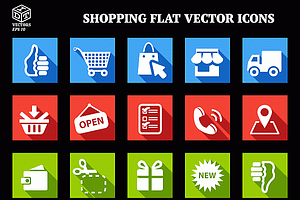Shopping Flat Vector Icons