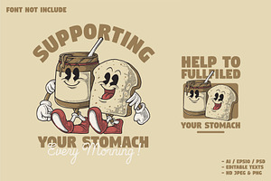 retro bread and chocolate jam, a Branding & Logo Template by Judsart