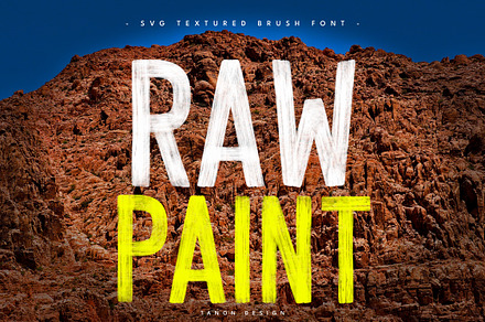 Raw Paint SVG Textured Brush font, a Handwritten Font by Tanondesign
