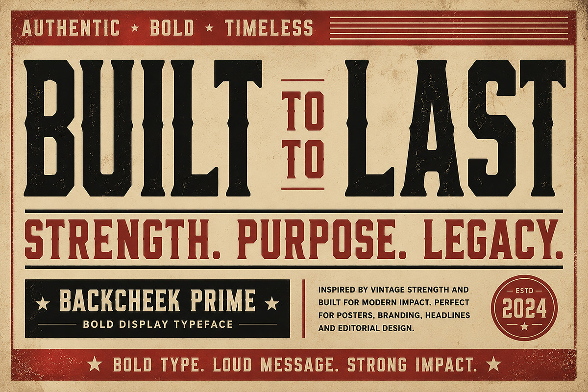 Backcheek Prime — Bold Display Font, a Slab Serif Font by Wow Magic (Photo 5 of 5)