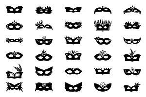 60 Face Mask Flat Vector Icons