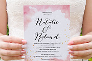 Peach Watercolor Gold Splashes, an Invitation Template by Inkpower (Thumbnail 3 of 7)