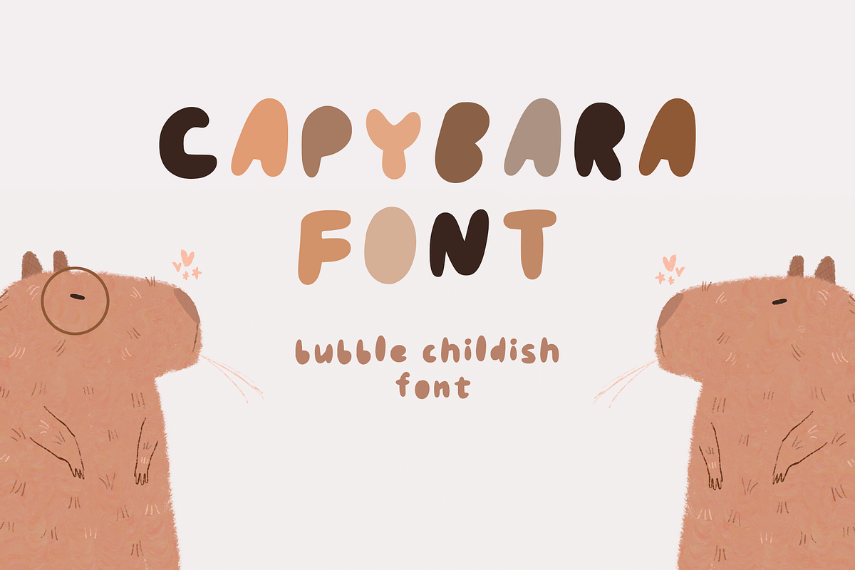 CAPYBARA FONT - BUBBLE FONT, a Handwritten Font by Ashiya Pixel (Photo 2 of 10)