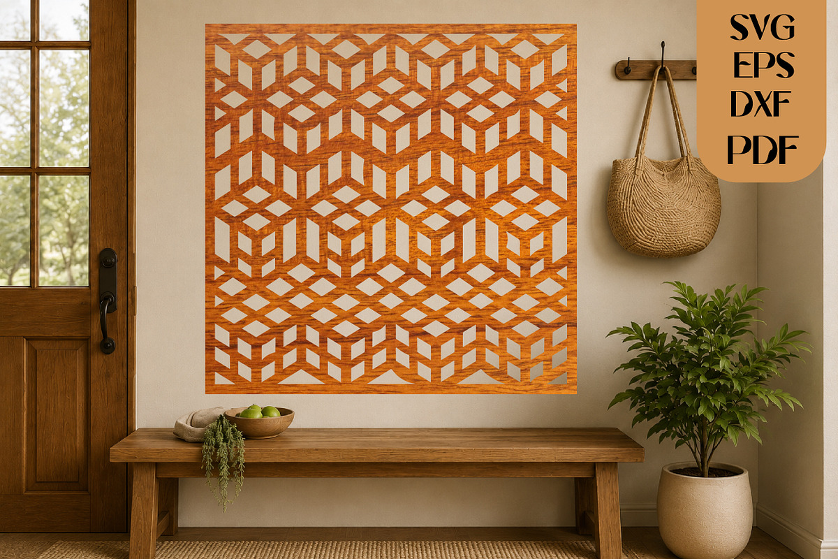 Geometric Wooden Wall Art SVG, an Object Graphic by DreamCafeArt (Photo 3 of 4)