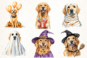 Golden Retriever Halloween Bundle, an Illustration by Pixels.Craft (Thumbnail 3 of 7)