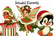 Whimsical Christmas Clipart Bundle, an Illustration by cherrydesign (Thumbnail 2 of 4)