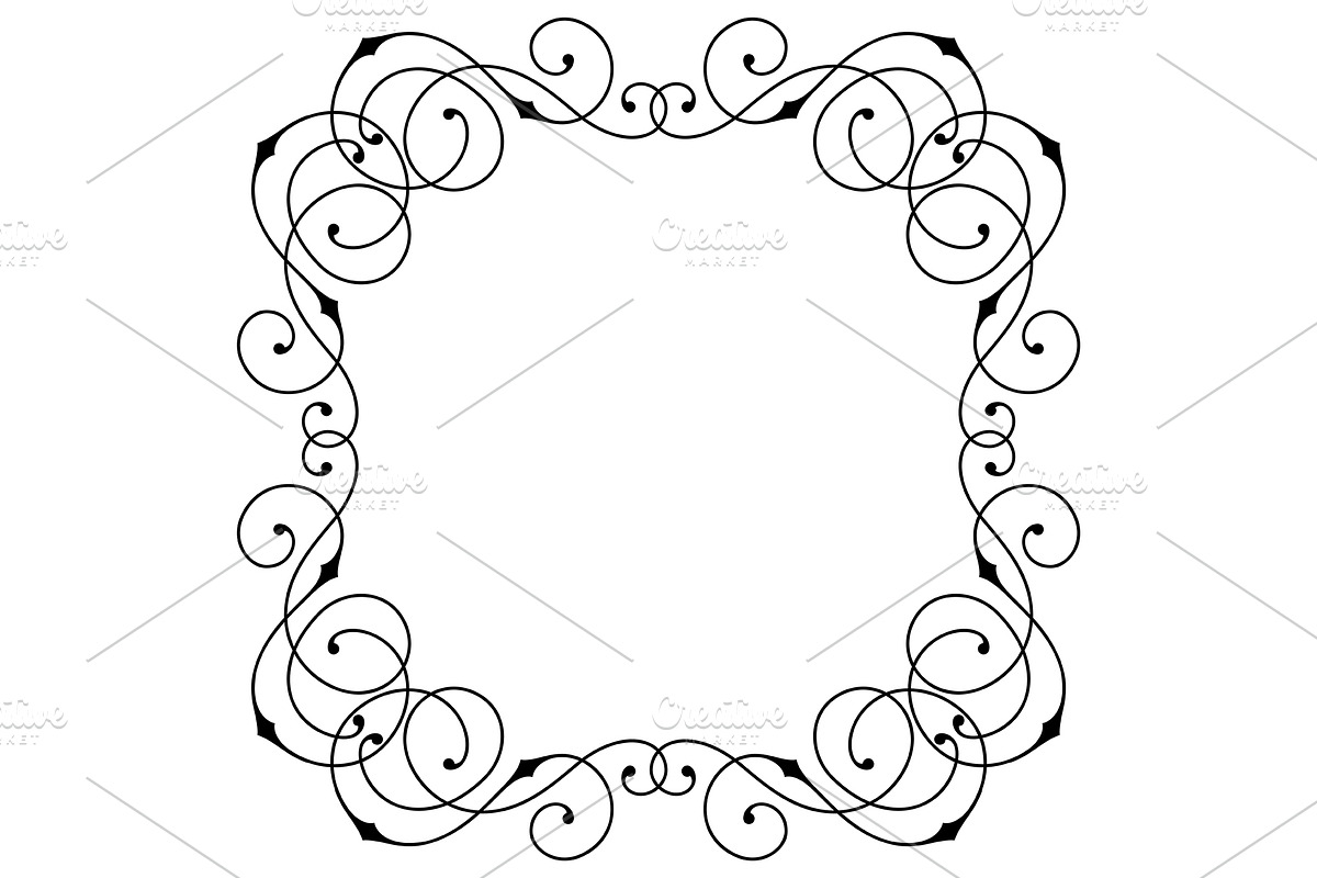 Line curl frame., a Decorative Illustration by incomible