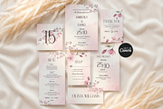 Pink Floral Wedding Invitation Suite, an Invitation Template by Arslan (Thumbnail 2 of 6)