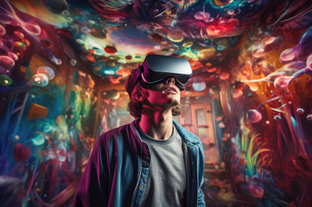 Portrait of a girl in virtual realit, a Photo by Iftikhar Alam