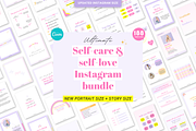 Self-care Instagram Canva templates, a Templates & Theme by Cate Creates (Thumbnail 1 of 7)