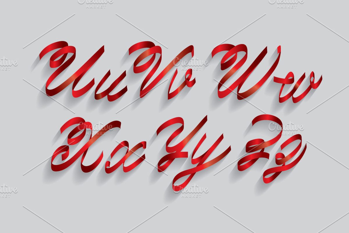 ribbon typography, an Illustration by lyeyee