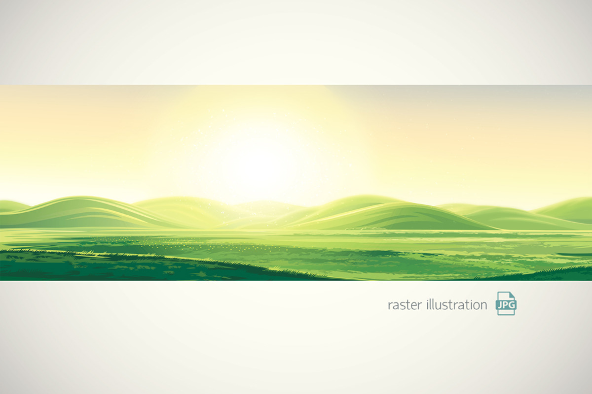 Summer landscape in panoramic format, a Seasonal Illustration by Countryside life (Photo 7 of 9)