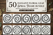 50 Elegant Floral Leaf Spiral Frame, a Decorative Illustration by Amazin_art (Thumbnail 1 of 25)
