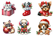 Christmas Puppies Clipart Bundle, an Illustration by SinaCreation (Thumbnail 4 of 7)