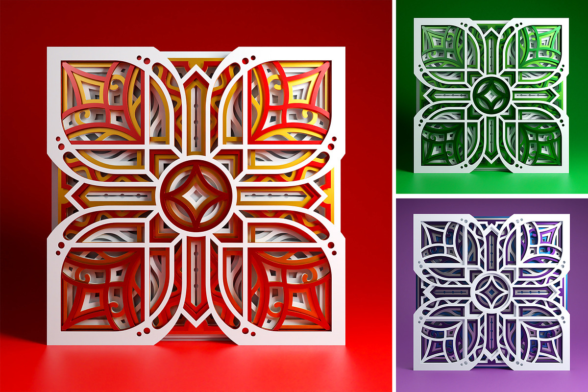 Mandala MD03 3D Layered SVG Cut File, an Illustration by pixaroma