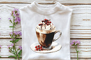 Watercolor Christmas Coffee Core PNG, a Work Illustration by CraftArtStudio (Thumbnail 5 of 6)