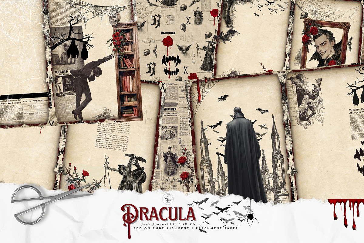 Dracula's Haunted Pages junk journal, a Decorative Illustration by meribela (Photo 1 of 6)