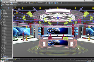 Virtual TV Studio News Set 1