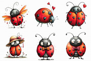 Whimsical Spring Ladybug Clipart, an Illustration by Libby Wishes (Thumbnail 4 of 8)
