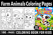 FARM ANIMALS COLORING BOOK for KIDS, an Animal Illustration by Ink Gallery (Thumbnail 1 of 7)