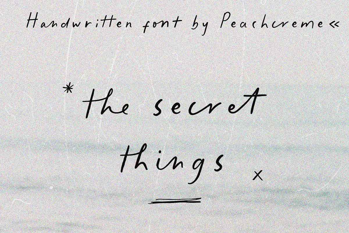 the secret things// handwritten font, a Handwritten Font by PeachCreme (Photo 1 of 12)