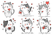 Cat in love valentine clipart, an Illustration by Designworld (Thumbnail 2 of 4)