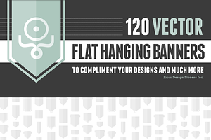 120 Flat Hanging Banners - Vector