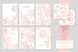 Rose Gold Roses Wedding Cards, an Invitation Template by AllNikArt