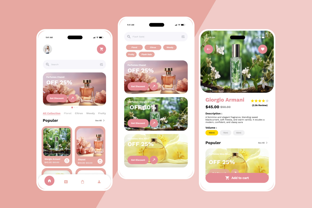 Fiora - Luxury Fragrance Store App, an App Template by productype1 (Photo 4 of 5)