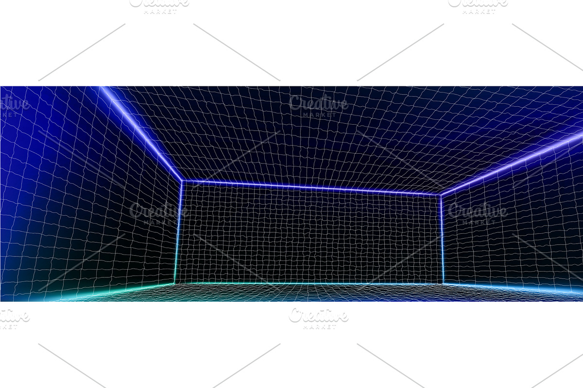 3D wireframe grid room with, a Technology Illustration by art PVP - market