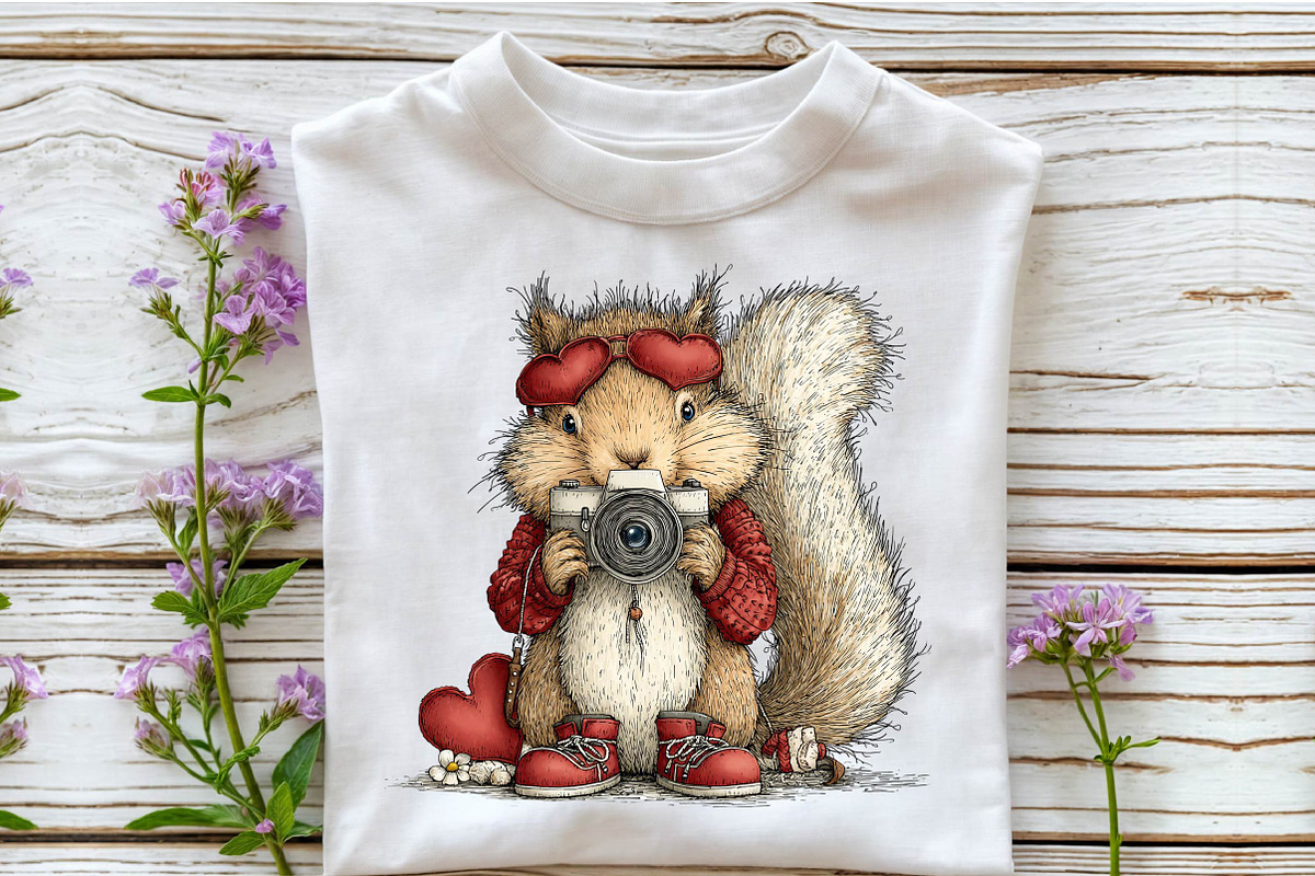 Whimsical Valentine Squirrel Clipart, an Animal Illustration by Sublimation Artist (Photo 6 of 6)