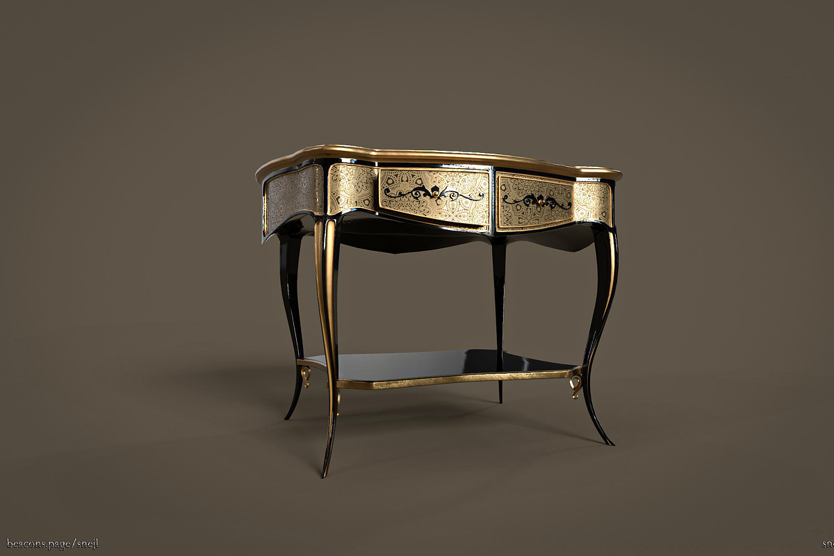 Vintage table, a Furniture 3D Model by Snji | 3D Models (Photo 14 of 18)