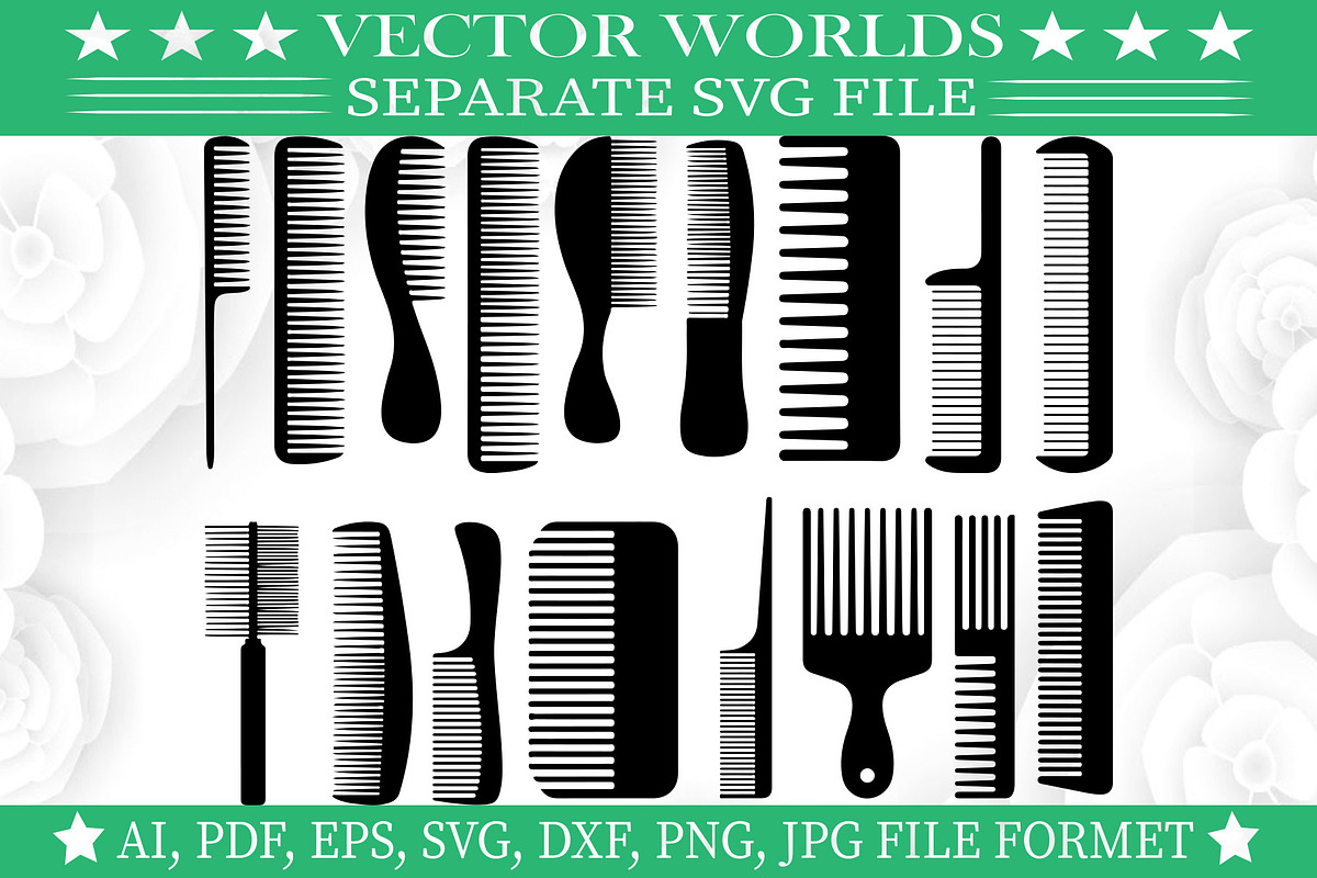 Comb SVG, Head, Hair, Combs SVG, an Object Graphic by VectorWorlds (Photo 1 of 3)