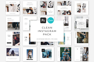 Clean Instagram Pack PS & Canva