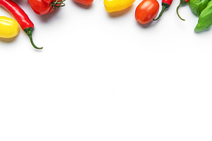 Fresh healthy eating vegetables on white background, a Food & Drink Photo by Olena Rudo