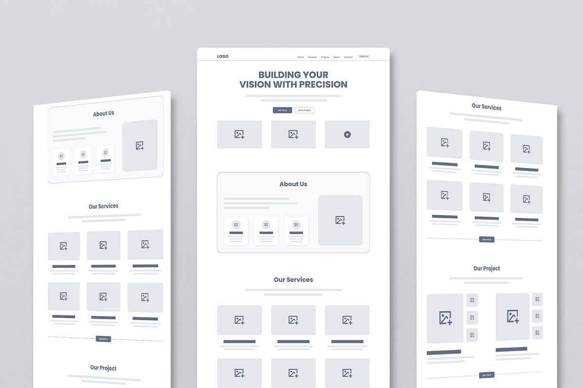 Minimal Corporate Website Wireframe, a Wireframe Template by MightyDesign (Photo 1 of 10)