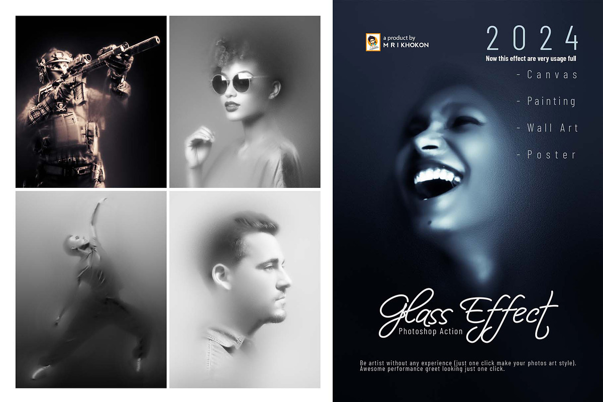Glass Effect Photoshop Action, an Action Add-On by MRI STUDIO (Photo 1 of 16)