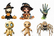 Watercolor Scary Halloween Clipart, an Illustration by Craft Nest (Thumbnail 4 of 6)