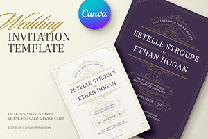 Ornate Wedding Invitation Template, an Invitation Template by Vasya Kobelev