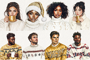 White and Gold Christmas Clipart, an Illustration by NadiaTheronArt (Thumbnail 4 of 5)