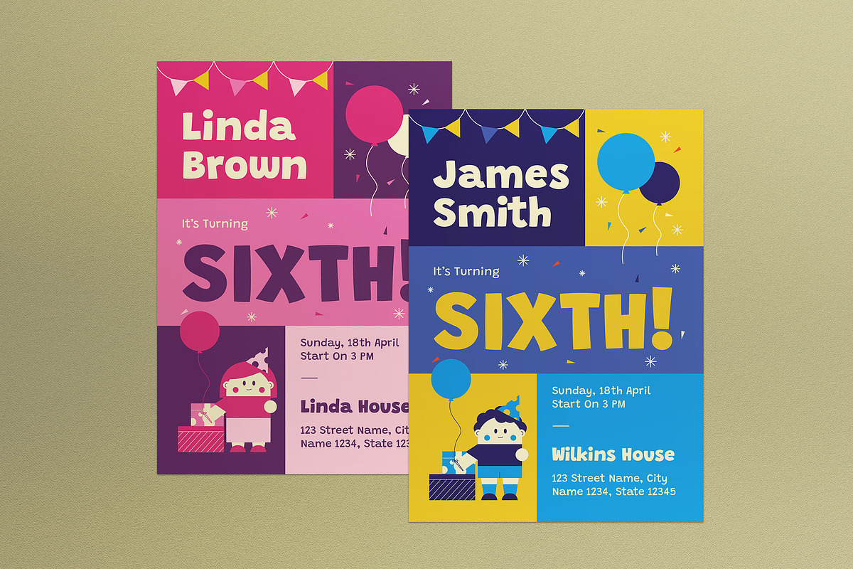 Kids Birthday Invitation, an Invitation Template by graphicook (Photo 1 of 3)