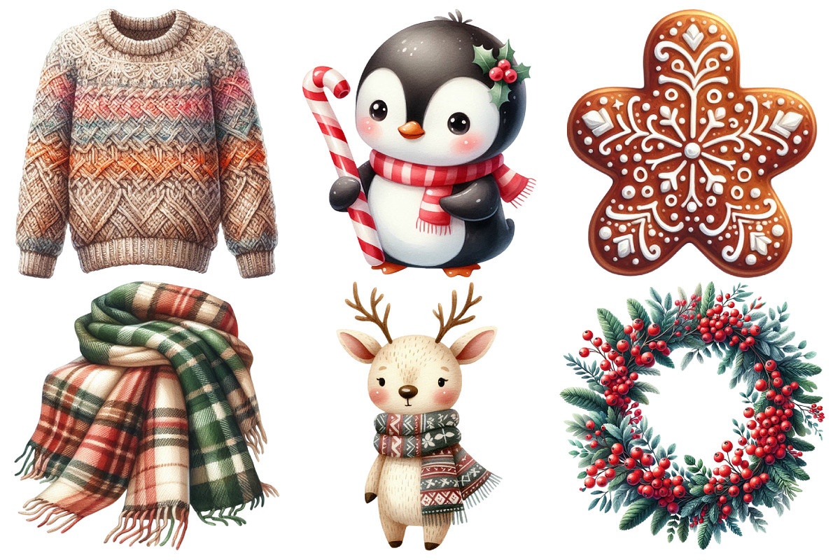 Cute Winter Clipart, an Illustration by Pixels.Craft (Photo 3 of 7)