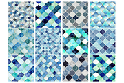 Moroccan Blue Gray Tiles, an Illustration by Mashimara (Thumbnail 2 of 4)
