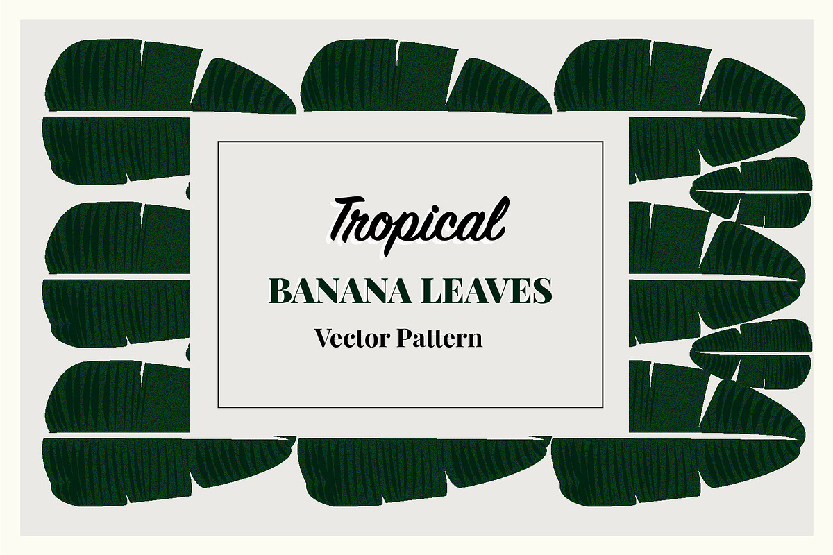 Tropical Banana Leaves Vector Patter, a Pattern Graphic by RedRiver Studio (Photo 1 of 6)
