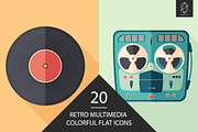Retro multimedia flat icon set, an Icon by Yury Velikanov (Thumbnail 1 of 3)