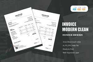 Modern Clean Style - Invoice, a Print Template by AQR Studio