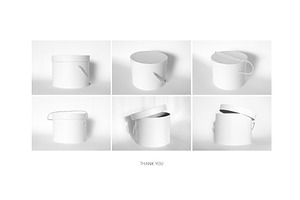 6 Mockups, Round Gift Box