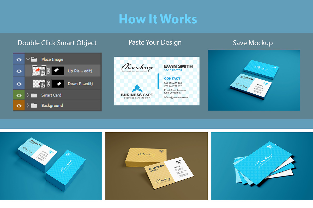 Business Card Mockups-2, an Advertising Mockup by alimran24 (Photo 4 of 12)