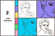 Male Face Line Art Portraits, a Person Illustration by statica (Thumbnail 5 of 11)
